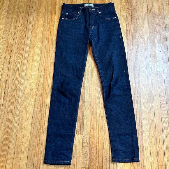 Naked & Famous Jeans Mens 28 X31.5 Super Guy Selvedge Button Fly Dark Wash